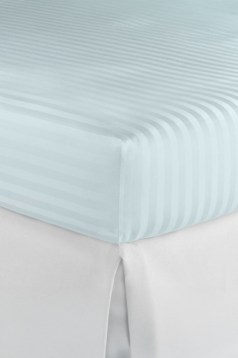 83 Tel Çizgili Pamuk Saten Çift Kişilik Lastikli Otel Çarşafı